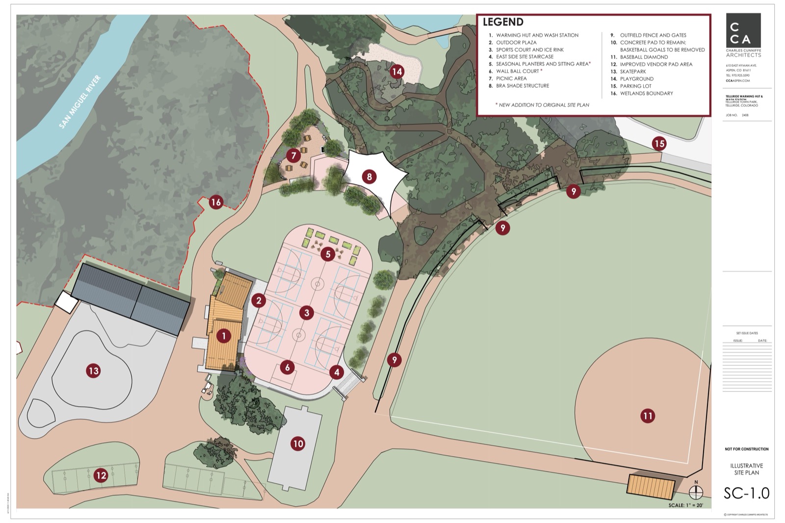 CCA illustrative site plan for the Town Park Oval and Warner Field improvements